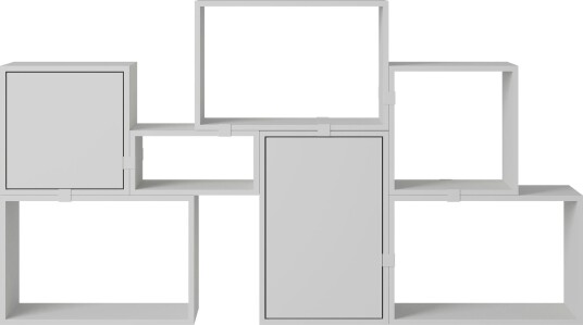 Stacked Configuration 6 Bokhylle Grå
