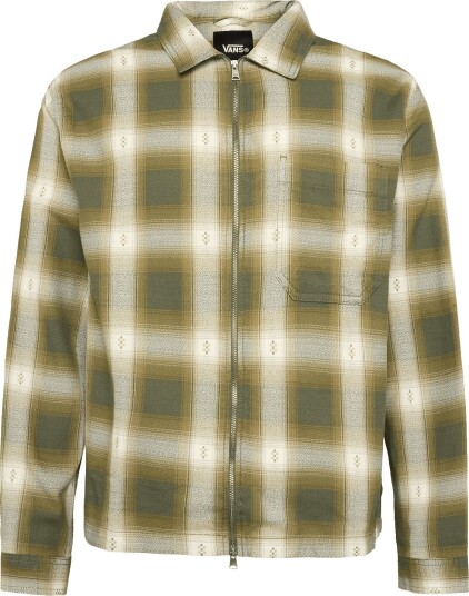 VANS Larkspur Zip Plaid Flannel Shirt   MOSSY OLIVE   L
