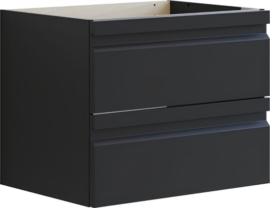 Dansani Inzo Integrert Servantskap 2 Skuff H48 Sort Gummi / 60cm