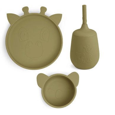 nuuroo Servisesett Dian Giraffe sett med 3 stk. Olive Green