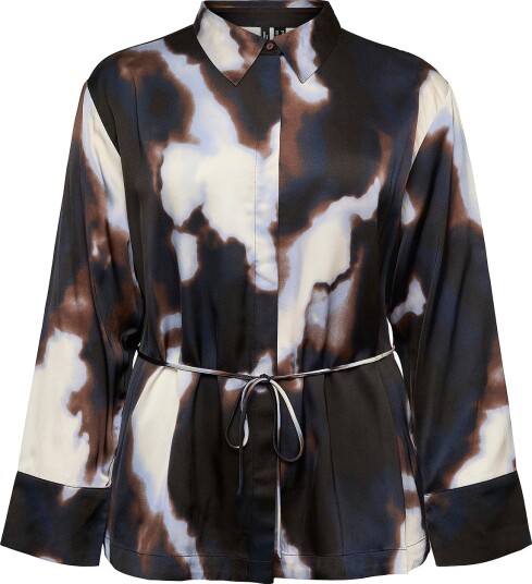 Vero Moda Curve   Skjorte Vmcjade Ollie Ls Shirt Wvn Cur   Brun