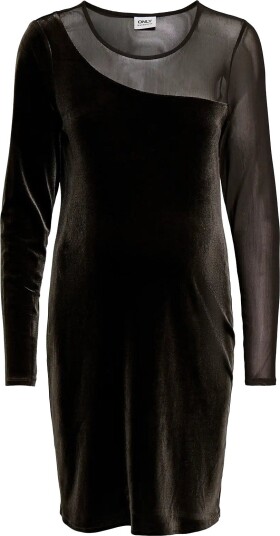 Only Maternity Olmsmooth L/S Mesh Mix Mini Dress Jrs - CHOCOLATE TORTE - M