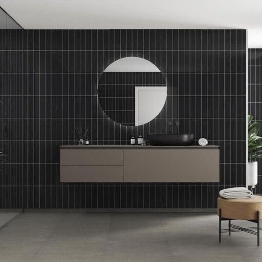 Baderomspanel Fibo 2124-M0830 Black Gloss Baderomspanel Fibo 2124-M0830 Black Gloss