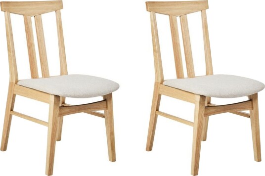 Matsalsstol Beliani Avalon set om 2 Ljus Trä-Beige NO_BRAND Ljusbeige -