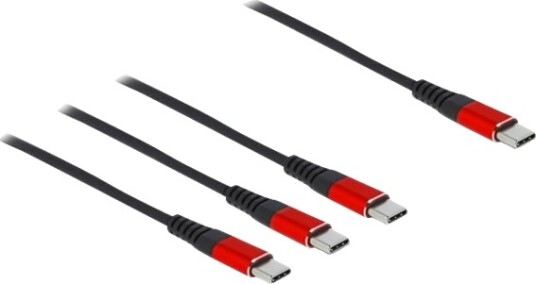 Delock Usb-Kabel Usb-C Hann Til Usb-C Hann Usb 2.0 5 V 3 A 1 M Sort / Rød