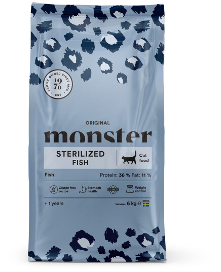 Monster Pet Food Kattemat Original Sterilisert Fisk 6 kg