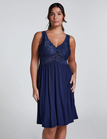 Hunkemöller Nora Lace Slip Dress - Navy - M