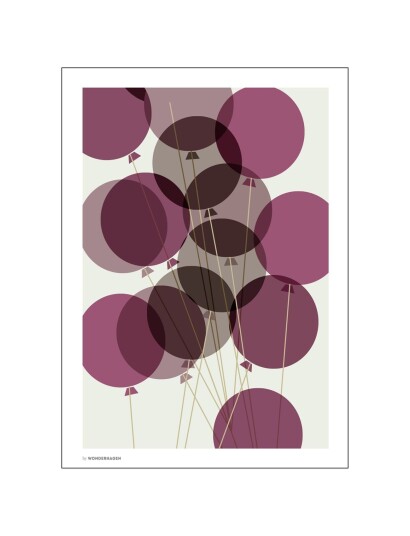 Poster & Frame Ballong Purple Multi Patterned 50x70cm