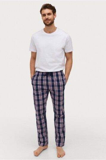 Ellos Collection Pyjamasbukse Hudson i poplin Blå Ellos Collection Pyjamasbukse Hudson i poplin Blå