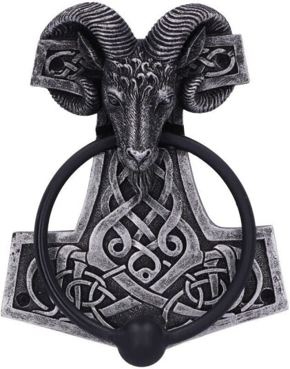 Thors Hammer Formet Dørhammer med Horn 15.9 cm