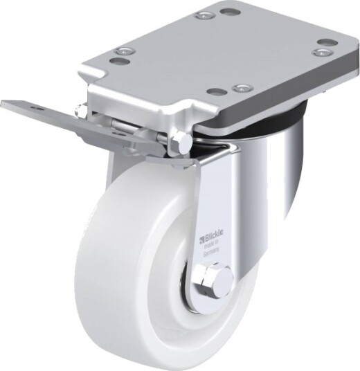 Blickle 678953 Lk-Spo 127K-Is Styrehjul Med Bremse, Hjuldiameter: 125 Mm, Bæreevne (Maks.): 600 Kg 1 Stk