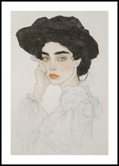 Portrait of a Woman with Expressive Eyes Plakat Plakat / 21x30cm Portrait of a Woman with Expressive Eyes Plakat Plakat / 21x30cm