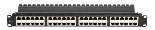 Black Box Spacegain Cat6 High-Density Feed-Through - Koblingspanel - Cat 6 - Stp - 1U - 19" - 48 Porter