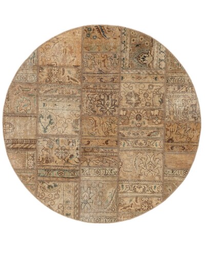 Håndknyttet. Opphav: Persia / Iran Patchwork Teppe Ø 150