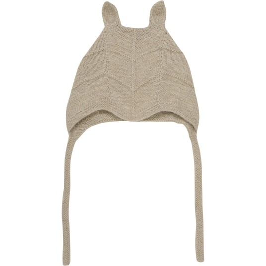 Huttelihut Camel Melange Bonnet Ears Alpaca Ull Strikk 74-80