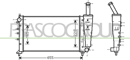 PRASCO FT340R007 Radiator motorkjøling