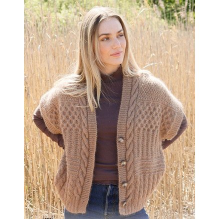 Cracked Walnuts Vest by DROPS Design Vest Strikkeoppskrift str XS XXL