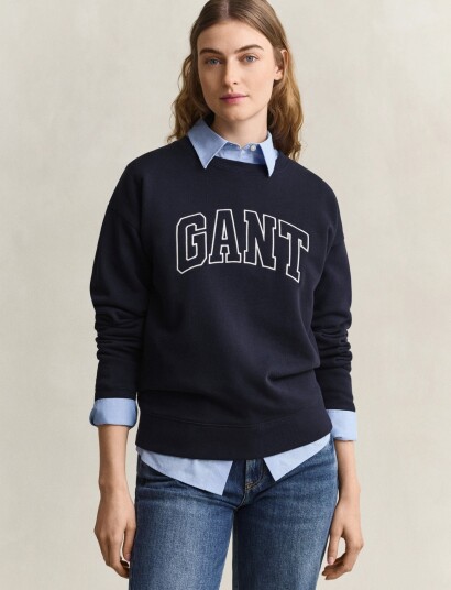 Gant Graphic C Neck Sweat Navy L
