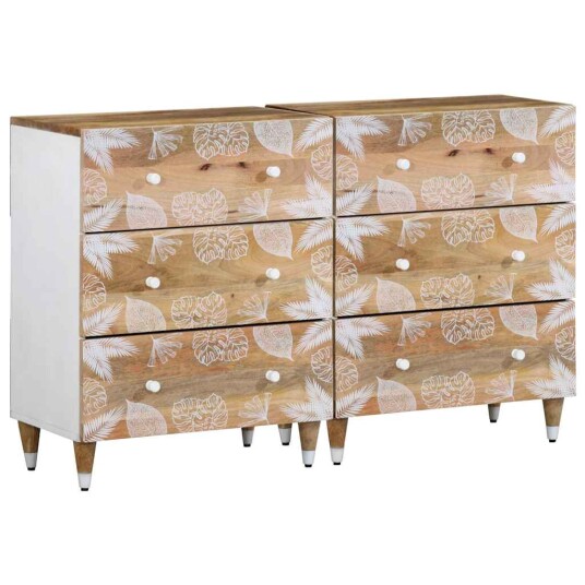 Skjenker 2 stk 60x33,5x75 cm heltre mango