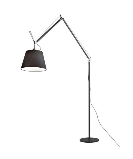 Artemide - Tolomeo Mega Gulvlampe m/Dimmer Ø420 Svart Sateng/Alu - Lampemesteren