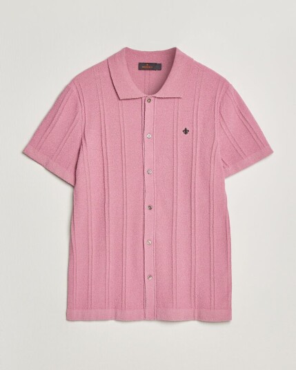 Morris Clayton Knitted Short Sleeve Shirt Pink