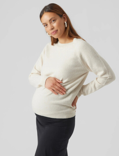 Vero Moda Maternity Vmmdoffy Ls O-Neck Blouse Ga Noos - Cream - XS