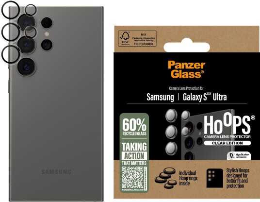 PanzerGlass Hoops Linsebeskytter for Samsung Galaxy S25 Ultra - Gjennomsiktig PanzerGlass Hoops Linsebeskytter for Samsung Galaxy S25 Ultra - Gjennomsiktig