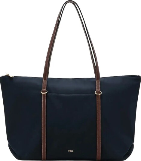 Mango Shopper Bag With Double Handle Navy ONE SIZE