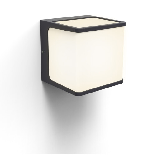 LUTEC ARCHITECTURAL DOBLO VEGGHENGT LAMPE 110MM KULL GRÅ
