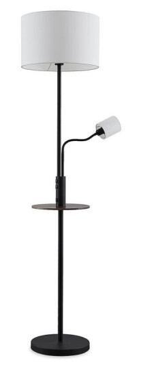 Lindby Aovan gulvlampe med hylle og USB, svart Lindby Aovan gulvlampe med hylle og USB, svart