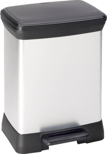 Curver Deco Bin Avfallsbeholder 30 L 390 X 510 X 290 Mm Sølv/Sort 1 Stk