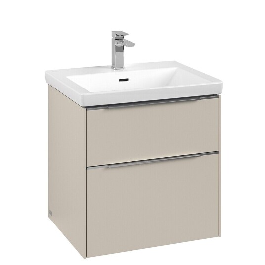 Villeroy & Boch Subway 3.0 Servantskap m/2 skuffer 572x576x478 mm Lys Grå Matt Villeroy & Boch Subway 3.0 Servantskap m/2 skuffer 572x576x478 mm Lys Grå Matt
