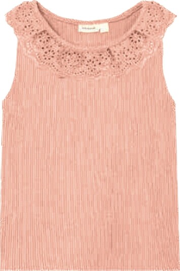 Name It Topp Rib NmfHelianay Apricot Blush m. Hullmønster Name It 1½ år 86 Singlet Rosa