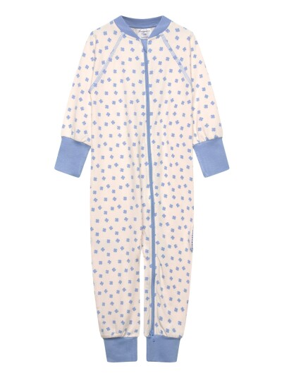 Geggamoja Bamboo Two Way Zip Pyjamas Blue 74/80