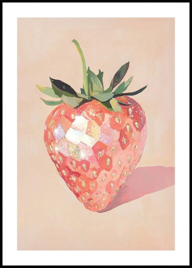 Glistening Strawberry Poster Plakat / 21x30cm