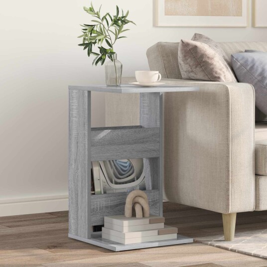 vidaXL Sidetabell Grå Sonoma 40 x 35 x 60,5 cm Konstruert tre