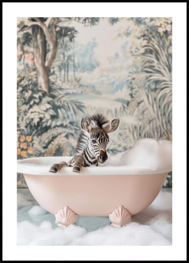 Baby Zebra Bubble Bath Plakat / 70x100