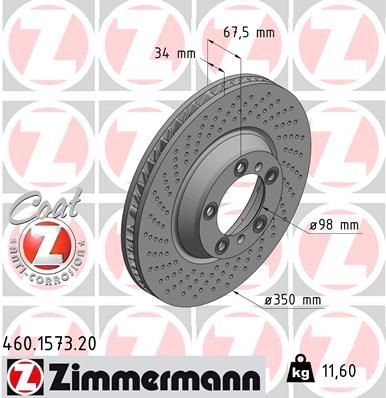 Bremseskive ZIMMERMANN 460.1573.20