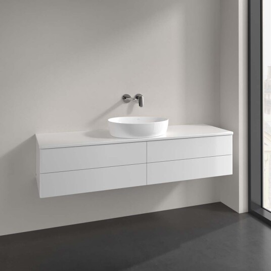 Villeroy & Boch Antao Servantskap med 4 skuffer 160x50x36 cm m/lys Hvit Høyglans
