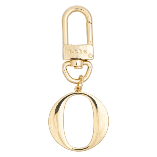 Dark Metal Letter Bag Charm Letter O Gold