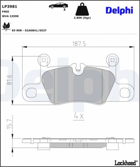 DELPHI LP3981 Bremseklosser