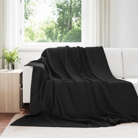vidaXL Kastepledd 6 pcs Svart 240 x 220 cm Fleece