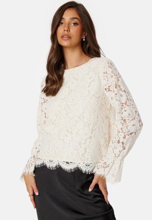 Y.A.S Perla LS Lace Top Whitecap Grey S Y.A.S Perla LS Lace Top Whitecap Grey S