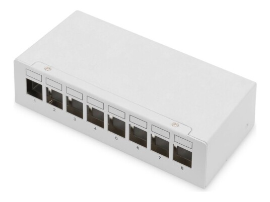 Digitus Koblingspanel Modular Veggmonterbar Bordtopp Skjermet Rj-45 X 8 Lysegrå Ral 7035 1U 10"
