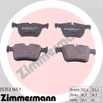 Bremseklosser ZIMMERMANN 25353.165.1 Bremseklosser ZIMMERMANN 25353.165.1