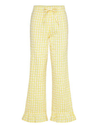 Gina Tricot Gingham Seersucker Trousers - Yellow - XS Gina Tricot Gingham Seersucker Trousers - Yellow - XS