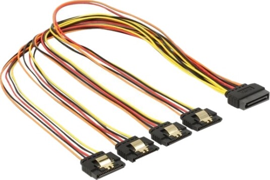 Delock SATA Strømforlengelseskabel 50 cm Svart/Gul/Rød/Oransje 60158 Delock SATA Strømforlengelseskabel 50 cm Svart/Gul/Rød/Oransje 60158