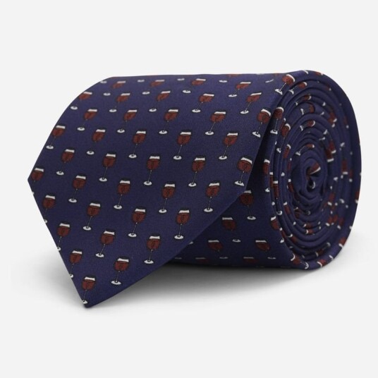 Ferner Jacobsen Tie Silk Wine Blue-Red Wine