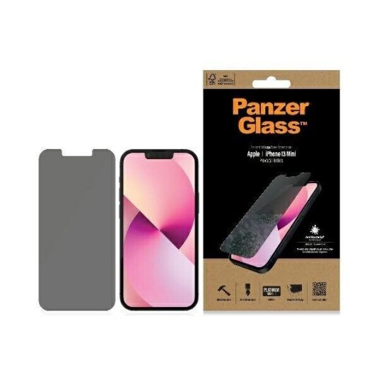 PanzerGlass Privacy Beskyttelsesglass til iPhone 13 Mini - Antibakteriell og Case Friendly