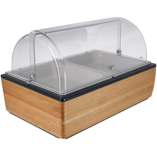VEGA Buffetsystem komplett Montana eik 6,5 cm melamin hvit 2 x GN 1/2; Størrelse GN 1/1, 57x36.5x27.4 cm (LxBxH); Eik/Transparent/Hvit; Rektangulær